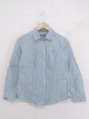 ◇ field/dream フィールドドリーム ストライプ 長袖 シャツ サイズM ブルー ホワイト レディース P  【1302270006454】
