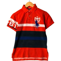古着 ラルフローレン Ralph Lauren POLO by Ralph Lauren CUSTOM FIT ビッグポニー 半袖 ボーダー ポロシャツ レディースXS相当/eaa570673