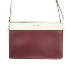 ケイトスペード KATE SPADE Cameron ショルダーバッグ レザー ロゴ 赤 ボルドー 白 ホワイト WKRU6176 /MN7 ■GY11