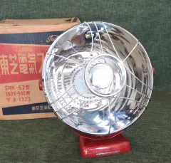 昭和レトロ　貴重品　東京芝浦電気株式会社　東芝　可愛い電気ストーブ　丸形　赤 昭和レトロ 貴重品 東京芝浦電気株式会社 東芝 可愛い電気