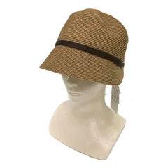 未使用品 ランバンスポール LANVIN SPORT キャップ フリー 56㎝-57.5㎝ 茶系 ストローハット ストローキャップ