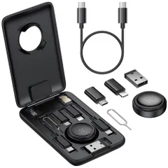 アップウォッチ充電器付きMcdodo 変換アダプタセット 8in1 多機能デジタル収納ケース USB-C to ライトニング & CtoC ケーブル(60W PD急速充電) & USB-C to MicroUSB & TYPE-C to USB-A 変換ア…