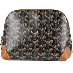 GOYARD/ゴヤール　ヴァンドーム コスメティックポーチ　ゴヤールディンキャンバス×セルヴォンカーフスキン　ブラック×ナチュラル　VENDOTPMLTY01CL03P【未使用品】