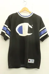 【中古】 CHAMPION メンズカットソー M 半袖 カットソー CHAMPION M 黒 ブラック プリント