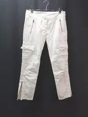 ◇ plst プラステ カーゴ ジップフライ 裾ジップ カジュアル ストレート パンツ サイズ0 ホワイト レディース E  【1310130020441】