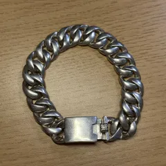 シルバー925 ブレスレット メンズ 超重厚 67g 太め ヴィンテージ メキシカンチェーン S925 刻印あり 80s風
