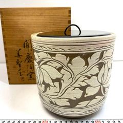 藤原雄　備前緋襷茶入　共箱　仕覆付　人間国宝　茶道具　濃茶 藤原雄 備前緋襷茶入 共箱 仕覆付 人間国宝 茶道具 濃茶 - メルカリ