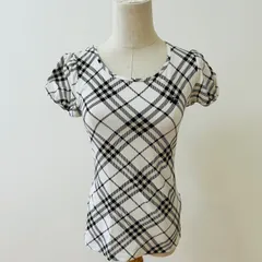 バーバリーロンドン　半袖チェックシャツ　パフスリーブ　M y2k