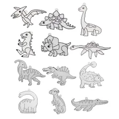 【数量限定】12個セット ガラス絵の具用 きょうりゅう プレート オーナメント グラスデコ ヤマト