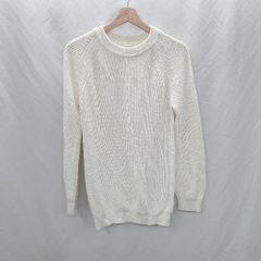 ◇ ⊇ T-mat Masaki-Paris ティーマットマサキパリ 透けニット 長袖 丸首ニット サイズ46 ホワイト系 レディースメンズ E  【1506190016740】