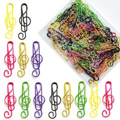新品 5WYOUKE ゼムクリップ 【60枚セット】ペーパークリップ 音符 クリップ 可愛い ト音記号 ブックマーク 金属製 書類整理/招待状/付箋/手紙/メモ帳用 文房具 カラー 豊富 メモクリップ 6色 収納ケース付き