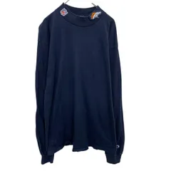 Champion 長袖 ロゴTシャツ XL ネイビー チャンピオン プルオーバー ビッグサイズ モックネック 刺繍 古着卸 アメリカ仕入 a703-6737