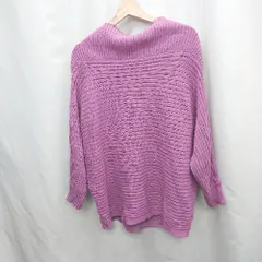 ◇ ⊇ antiqua アンティカ 無地 長袖 ドルマンニット サイズ表記なし パープル系 レディース E  【1505220008830】