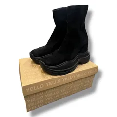 美品　YELLO イエロ　ストレッチ　ショートブーツ　厚底　XL 黒 05001907-2.jpg.webp