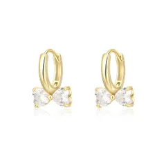 18K 最高級ジルコニア 18金 人気 人気 レディース レディース リボン フープピアス フープピアス 安心の リボン 金属アレルギー対応 ギフト MIKAMU 専用ボックス付き