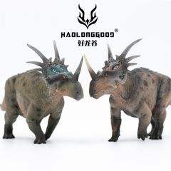 HAOLONGGOOD 1/35 サイズ スティラコサウルス 15cm級 PVC 塗装済 ケラトプス科 草食系 恐竜 フィギュア リアル 模型 おもちゃ