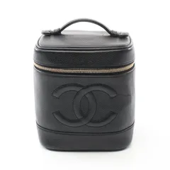 シャネル CHANEL ハンドバッグ ココマーク A01998 ブラック キャビアスキン(グレインドカーフ) ココマーク 縦型バニティ レディース Used B