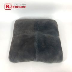 HERMES エルメス クッション ロゴ ラビット ブラウン