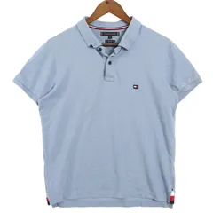 TOMMY HILFIGER トミーヒルフィガー 春夏 SLIM FIT ロゴ刺繍★ 半袖 鹿の子 ポロシャツ Sz.M メンズ