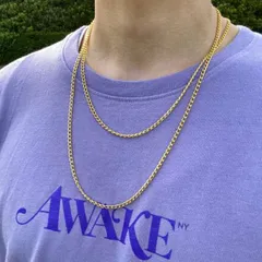 ◇【3ｍｍ】2本セット ゴールド チェーンネックレス メンズ