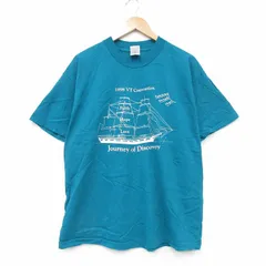 XL/古着 フルーツオブザルーム 半袖 ビンテージ Tシャツ メンズ 00s 船 大きいサイズ コットン クルーネック 青緑 25aug23 中古