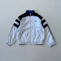 90s アディダス　ナイロンジャケット　万国旗タグ　adidas nylon blouson White×Black　T1901 A8