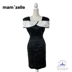 ☆美品☆ mam´zelle GRAN YAMAKI グラン山貴 ワンピース ひざ丈 半袖 シンプル お洒落 レディース  ブラック 9AR 麻100% ASS41-48 送料無料 古着