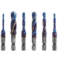 新品 Wolfride タップドリルセット 六角軸 超硬ドリルタップ スパイラル 多機能 面取りタップ ねじ切り 穴あけ M3 M4 M5 M6 M8 M10 6本セット HSS 高速度鋼 鉄工用 金工用 ドリルセット