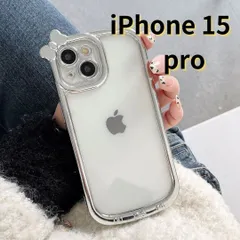 【SHOPS】iPhone15 pro スマホケース シルバー  銀 クリア リボン シンプル 軽量 耐衝撃 透明 おしゃれ シンプル E024