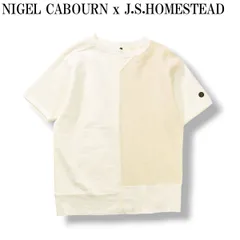 ナイジェルケーボン NIGEL CABOURN x ジャーナルスタンダード ホームステッド J.S.HOMESTEAD クレイジーパターン 半袖 カットソー Tシャツ スウェット 50 ナチュラル メンズ