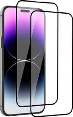 【訳あり・未使用品】2枚セット ガラスフィルム iPhone14ProMax(6.7インチ) 黒縁あり●強化ガラス 液晶保護フィルム 完全保護