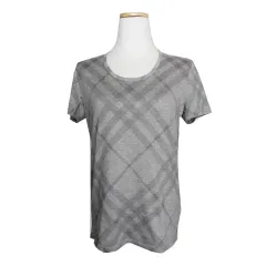 BURBERRY(バーバリー ) グレー 綿100％ チェック Tシャツ 44 55
