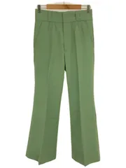 SHIKITARI シキタリ 23SS PINTUCK MEGA FLARE SLACKS フレアスラックスパンツ グリーン Mのサムネイル
