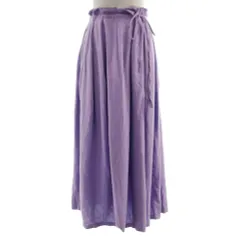 ニコアンド Niko and.. スカート フレア ロング丈 リネン混 パープル系 ラベンダー L