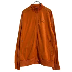 PUMA ロゴ ジャージ L オレンジ プーマ ジップアップ トラックジャケット スポーツ 古着卸 アメリカ仕入 a701-6012