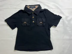 【210901】BURBERRY LONDON バーバリーロンドン  半袖ポロシャツ　ダブルポケットデザイン　100サイズ  ・ ブラック