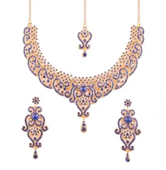 【新着商品】Touchstone インディアンジュエリーセット 女性用 ボリウッド ゴールドジュエリー ウェディング衣装 ネックレスセット イヤリング ブライダル maang tikkaファンシーコスチューム ガールズ ビッグデジアクセサリー ラインストーンゴ