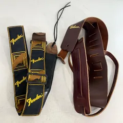 フェンダーモノグラムストラップ ビンテージ　Gibsonギブソン　ブラウンレザーギターストラップ　カナダ