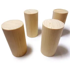 新品 木 板 木材 板 丸棒材 ブロック 桧 国産 【 直径 40mm × 80mm 節なし 4本セット 】