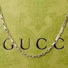 極美品42㎝ グッチ ベネチアン ボストン チェーン ネックレス/25-1792
