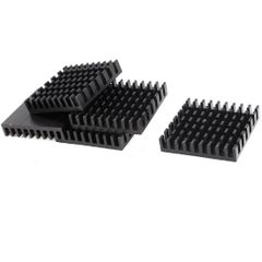 uxcell ヒートシンク 28mmx28mmx6mm 冷却フィン 正方形 アルミ ブラック クーラー 5個入り
