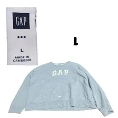 GAP古着ロゴプリントスウェットトレーナーLグレー　SY00116