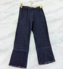 ☆ イージーソフトデニム風レギンス Ｍ〜Ｌ 裾裏チェック柄