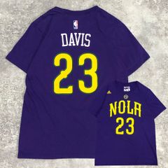 NBA アンソニー・デイビス ニューオーリンズ・ペリカンズ ナンバリング Tシャツ adidas パープル M バスケ 古着