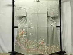 平和屋着物■訪問着　駒刺繍　道長枝垂れ花文　正絹　逸品　CAAR9383ev