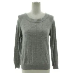 エニィスィス エニシス anySiS ニット セーター ボートネック 長袖 ケーブル編み ウール混 グレー 2