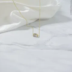 ベネチアンチェーン バゲットカット カジュアルなスクエア ネックレス 箱入り