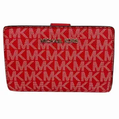 マイケル・コース　レッド　PVC×レザー　財布　2つ折り財布　レディース　美品