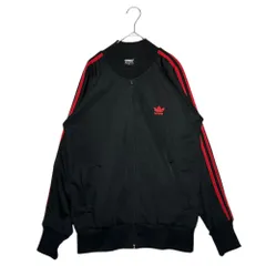 adidas(アディダス) 80~90's ATP 3 Line Jersey Track Jacket 3本ライン ジャージ トラック ジャケット M ブラック×レッド 生産国表記無し(フランス、USA以外の製造)