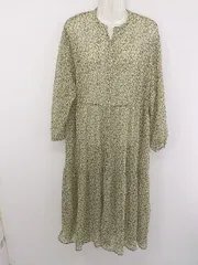 ◇ CIAOPANIC TYPY 花柄 バックリボン バンドカラー 長袖 膝下丈 ワンピース サイズONE ベージュ系 レディース P  【中古】 【1210050007471】